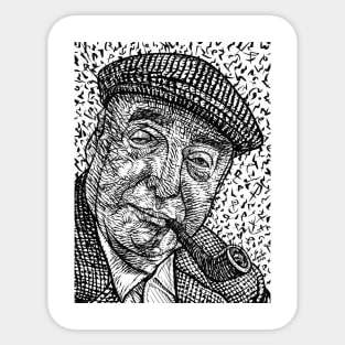 PABLO NERUDA ink portrait Sticker